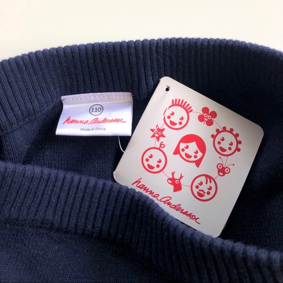 NWT kids navy blue and cream skirt. - Picture 4 of 6